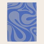Mod Swirl Retro Abstract Pattern Blue Poster Gallery Image 4