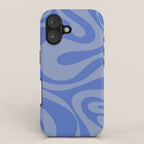 Mod Swirl Retro Abstract Pattern Blue iPhone Case Gallery Image 1
