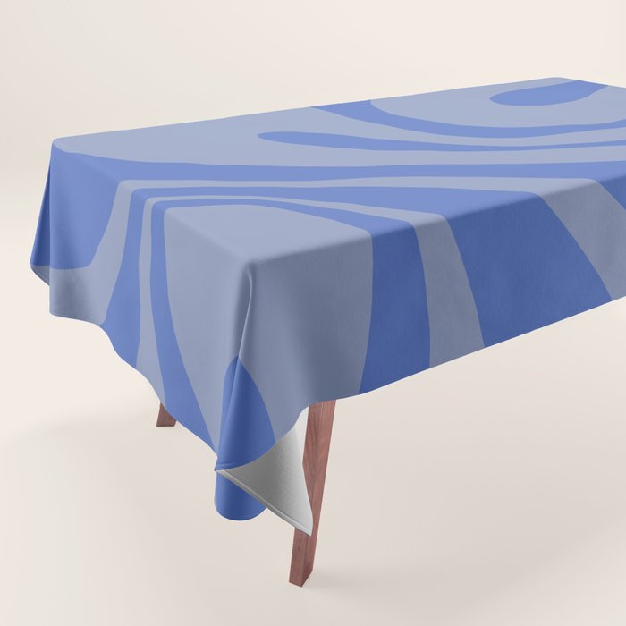 Mod Swirl Retro Abstract Pattern Blue Tablecloth Gallery Image 1