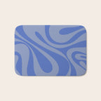 Mod Swirl Retro Abstract Pattern Blue Bath Mat Gallery Image 1