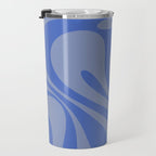 Mod Swirl Retro Abstract Pattern Blue Travel Mug Gallery Image 3