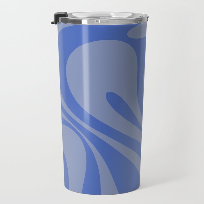 Mod Swirl Retro Abstract Pattern Blue Travel Mug Gallery Image 3