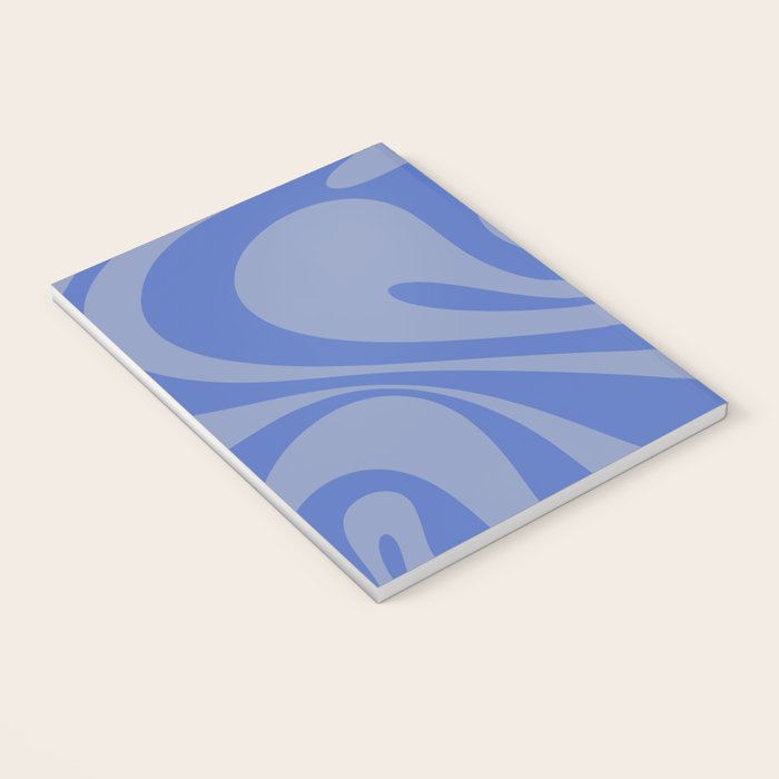 Mod Swirl Retro Abstract Pattern Blue Notebook Gallery Image 3