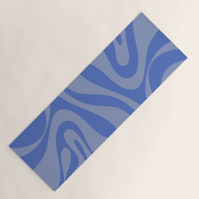 Mod Swirl Retro Abstract Pattern Blue Yoga Mat Gallery Image 1