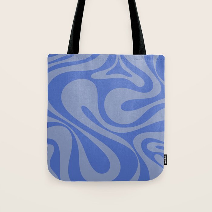 Mod Swirl Retro Abstract Pattern Blue Tote Bag Gallery Image 1