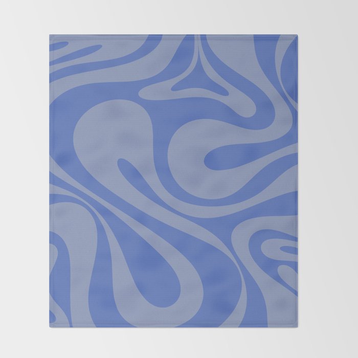 Mod Swirl Retro Abstract Pattern Blue Throw Blanket Gallery Image 2