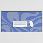 Mod Swirl Retro Abstract Pattern Blue Desk Mat Gallery Image 1