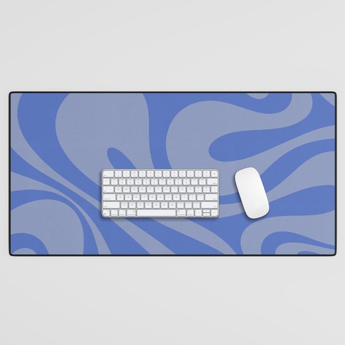 Mod Swirl Retro Abstract Pattern Blue Desk Mat Gallery Image 1