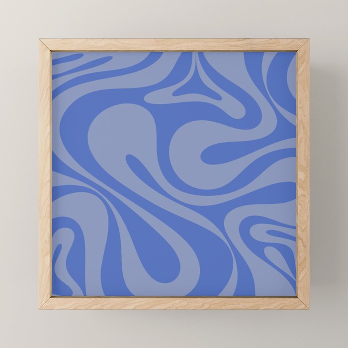 Mod Swirl Retro Abstract Pattern Blue Mini Art Print Gallery Image 1