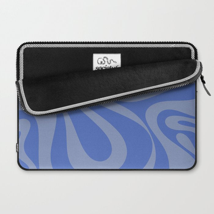 Mod Swirl Retro Abstract Pattern Blue Laptop Sleeve Gallery Image 2
