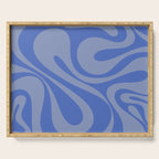 Mod Swirl Retro Abstract Pattern Blue Serving Tray Gallery Image 1