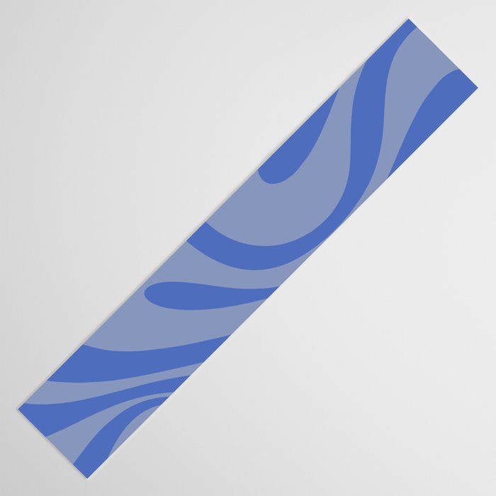 Mod Swirl Retro Abstract Pattern Blue Table Runner Gallery Image 3