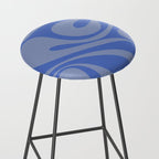 Mod Swirl Retro Abstract Pattern Blue Stool Gallery Image 2