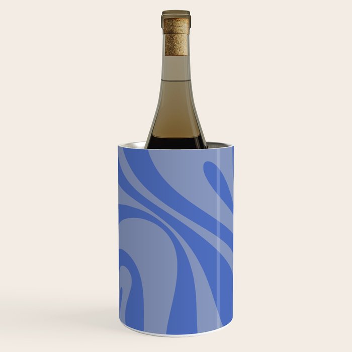 Mod Swirl Retro Abstract Pattern Blue Wine Chiller Gallery Image 2