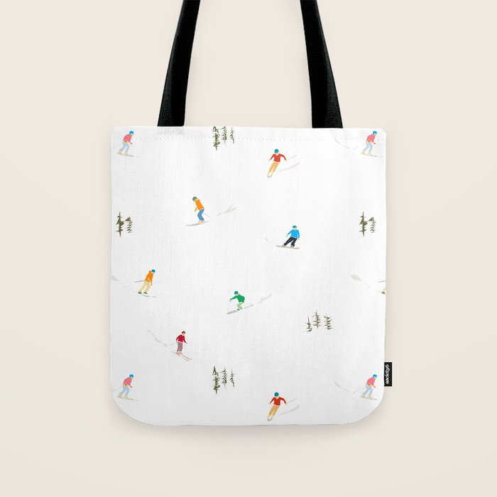 Mountain Skiers Pattern Tote Bag Gallery Image 1