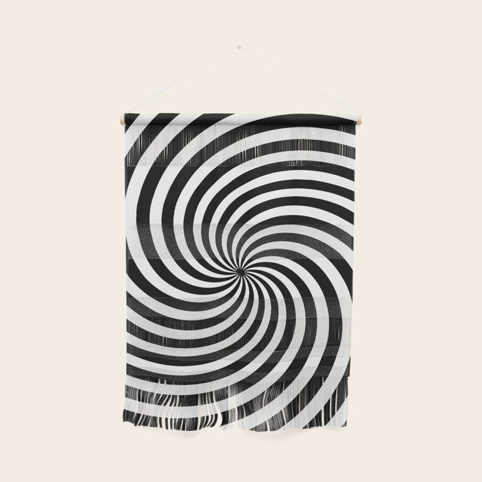 Black And White Op Art Spiral Wall Hanging Gallery Image 1