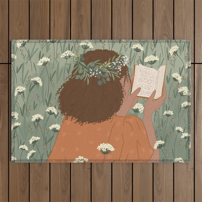Autumn Meadow with a Good Book Outdoor Rug Gallery Image 1
