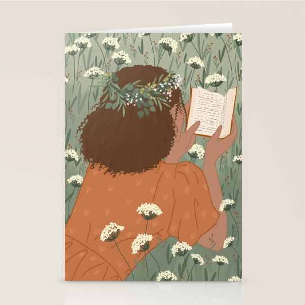 Autumn Meadow with a Good Book Stationery Card Gallery Image 1