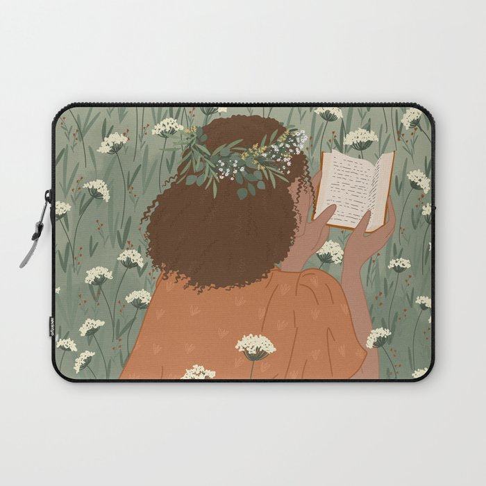 Autumn Meadow with a Good Book Laptop Sleeve Gallery Image 1