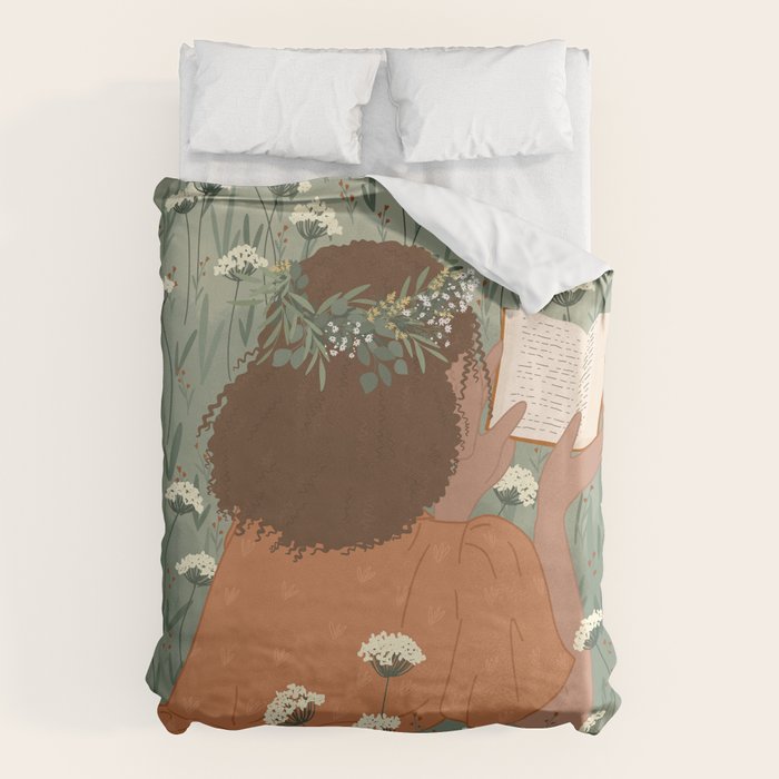 Autumn Meadow with a Good Book Duvet Cover Gallery Image 6