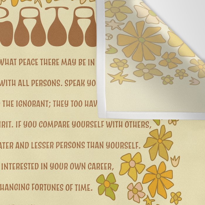 desiderata poem of peaceful living / retro art by surfy birdy Wall Tapestry Gallery Image 3