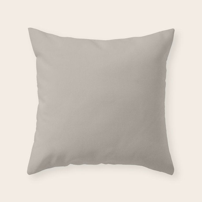 Neutral Taupe Grey III Solid Color Throw Pillow Gallery Image 1