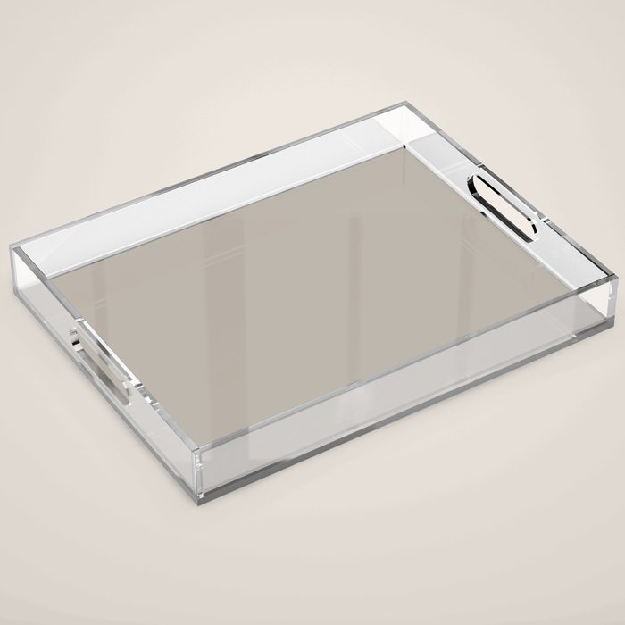Neutral Taupe Grey III Solid Color Acrylic Tray Gallery Image 1