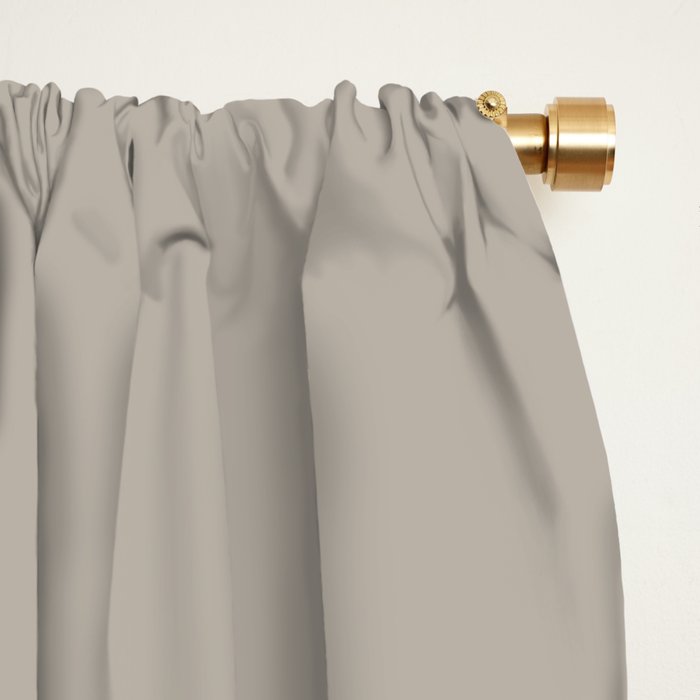 Neutral Taupe Grey III Solid Color Window Curtain Gallery Image 2