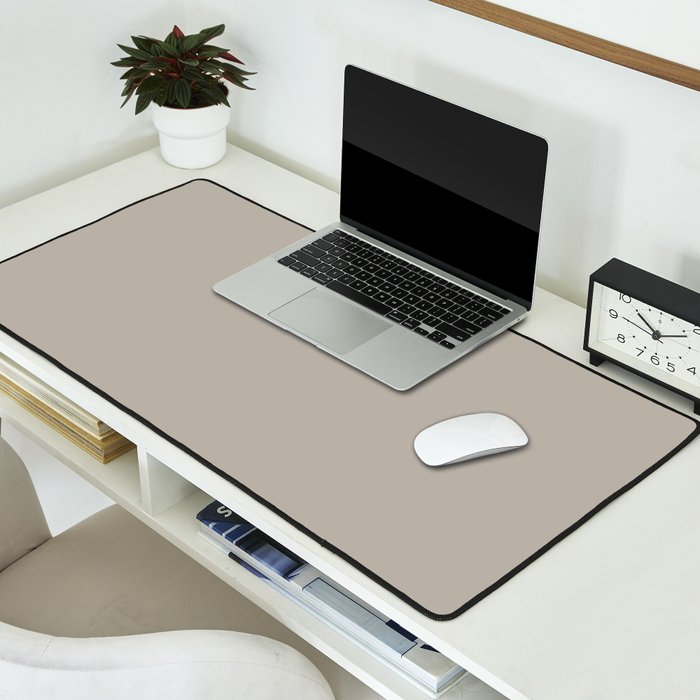 Neutral Taupe Grey III Solid Color Desk Mat Gallery Image 2
