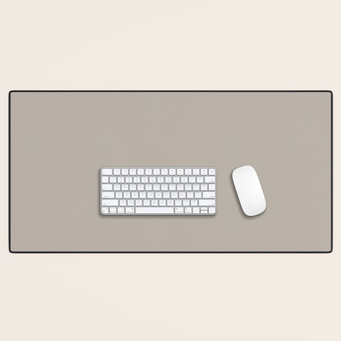 Neutral Taupe Grey III Solid Color Desk Mat Gallery Image 1