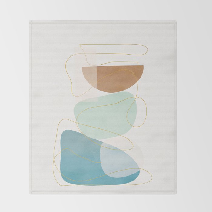 Soft Abstract Shapes 16 Throw Blanket Gallery Image 2