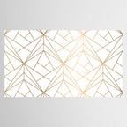 Geometric Gold Pattern With White Shimmer Tablecloth Gallery Image 2