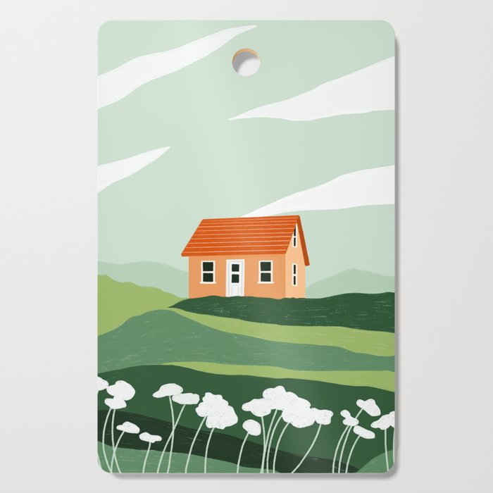 Red Little House Cutting Board Gallery Image 1