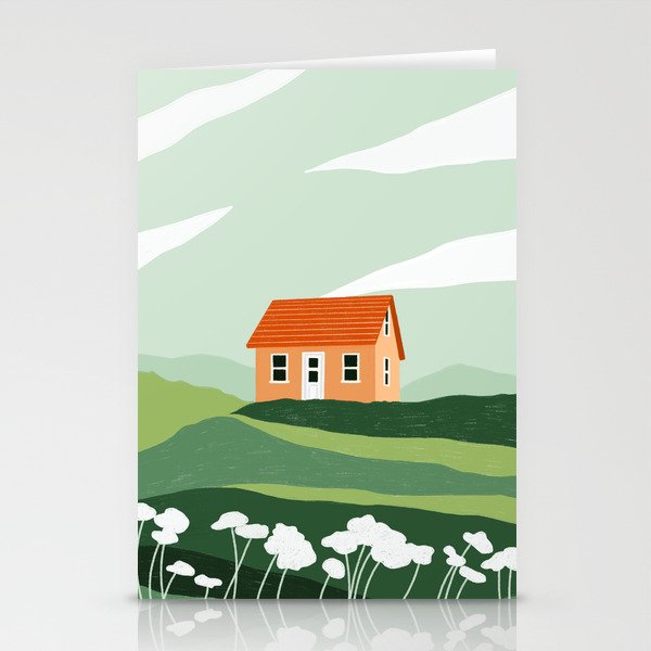 Red Little House Stationery Card Gallery Image 2
