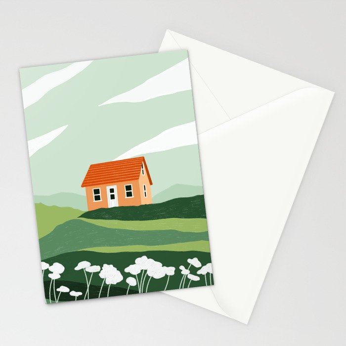 Red Little House Stationery Card Gallery Image 2