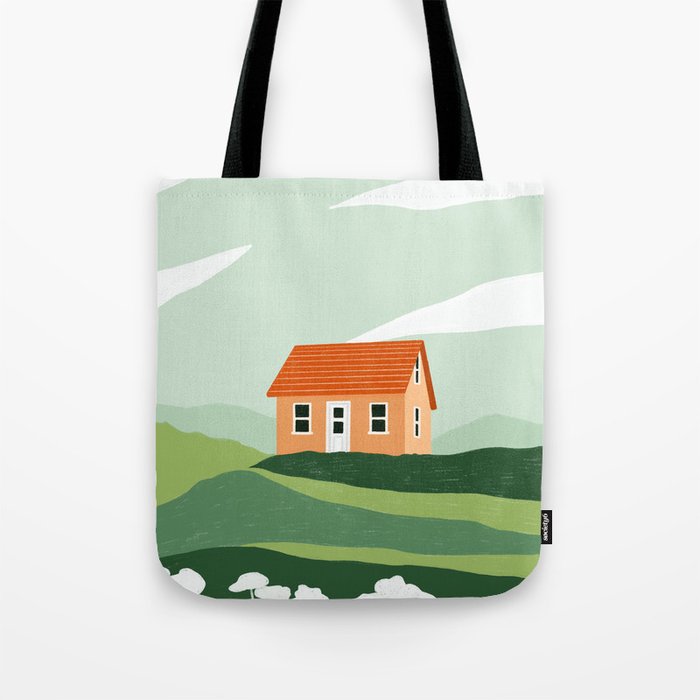 Red Little House Tote Bag Gallery Image 1