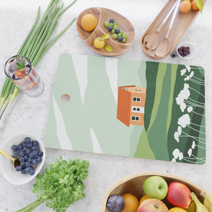 Red Little House Cutting Board Gallery Image 2