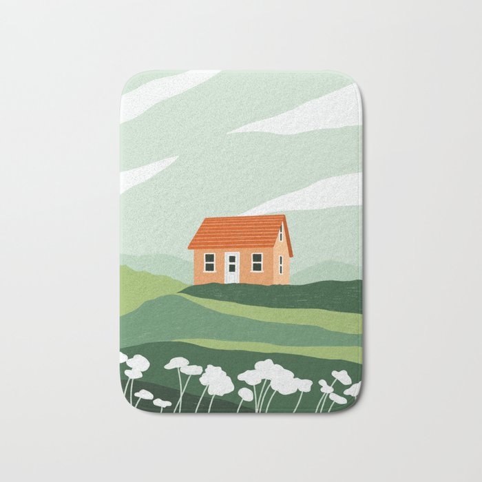 Red Little House Bath Mat Gallery Image 1