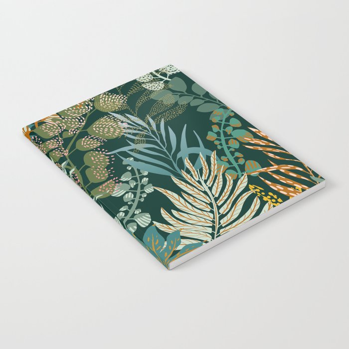 tropical night emerald leaves Notebook Gallery Image 2