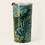 tropical night emerald leaves Travel Mug Gallery Image 3