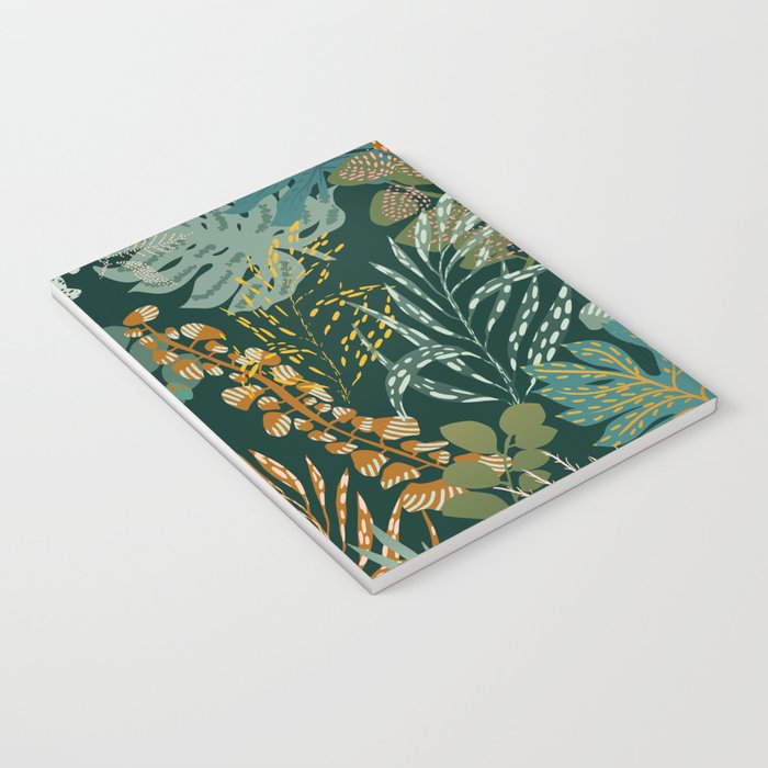 tropical night emerald leaves Notebook Gallery Image 3