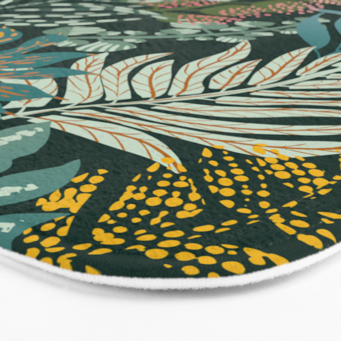 tropical night emerald leaves Bath Mat Gallery Image 3