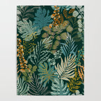 tropical night emerald leaves Poster Gallery Image 4