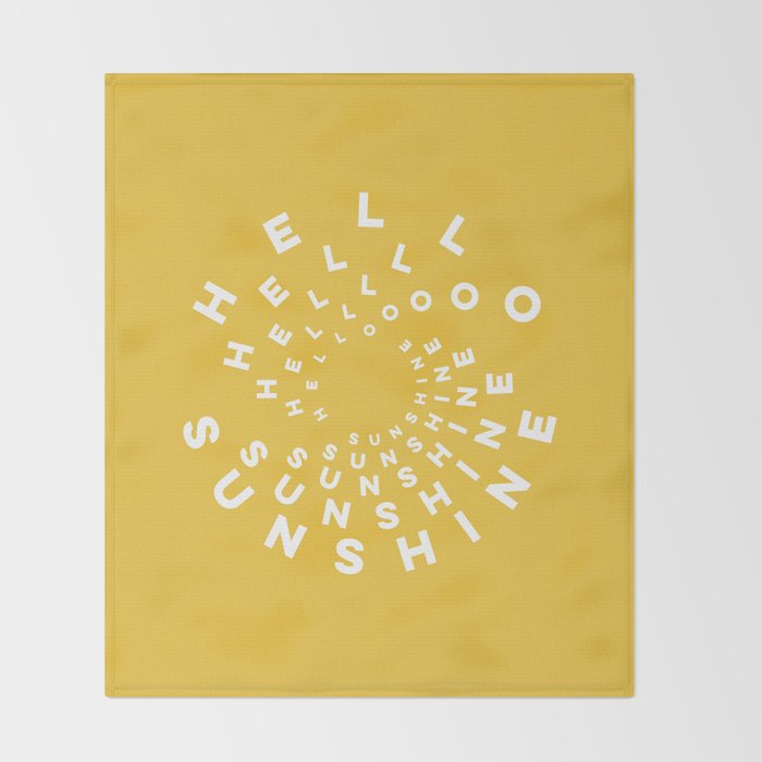 Hello Sunshine #positivity #typography Throw Blanket Gallery Image 2