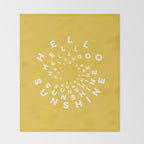 Hello Sunshine #positivity #typography Throw Blanket Gallery Image 2