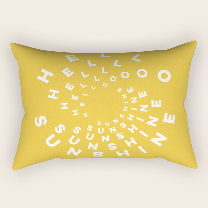 Hello Sunshine #positivity #typography Rectangular Pillow Gallery Image 1