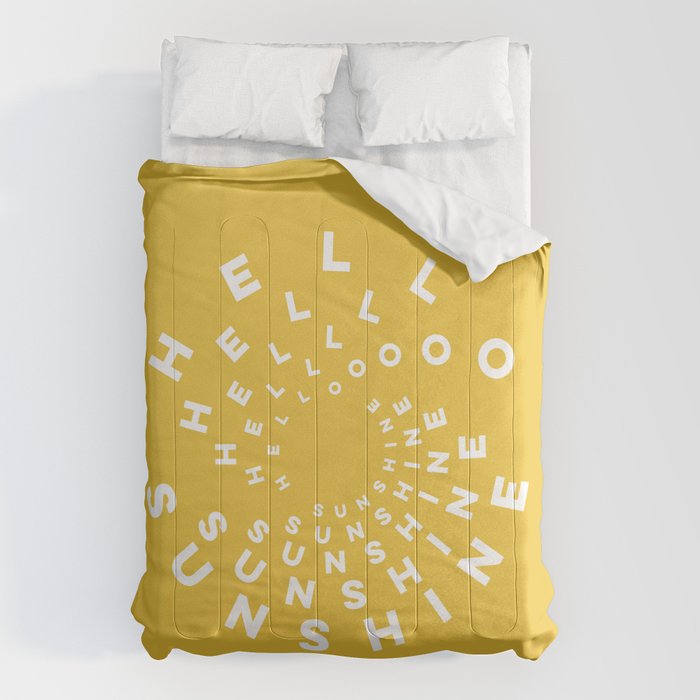 Hello Sunshine #positivity #typography Comforter Gallery Image 1