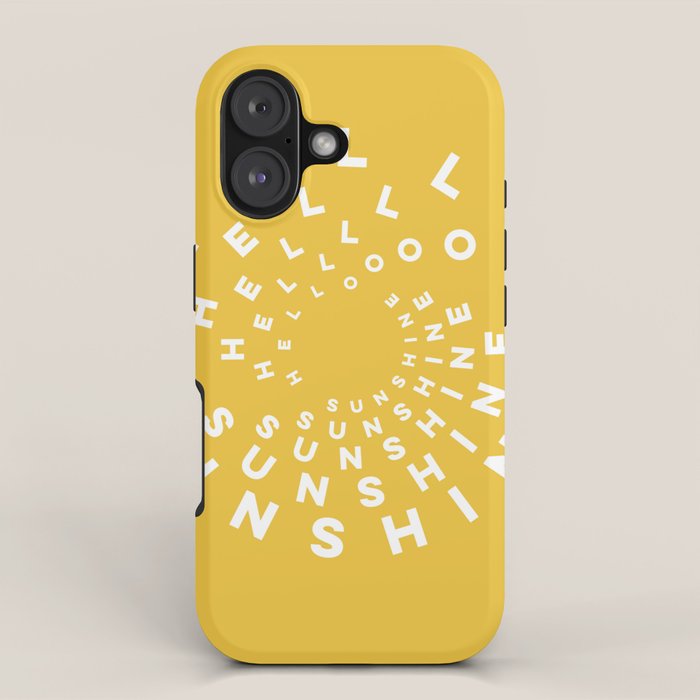 Hello Sunshine #positivity #typography iPhone Case Gallery Image 1