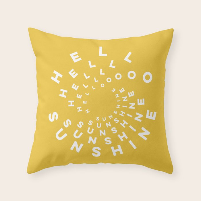 Hello Sunshine #positivity #typography Throw Pillow Gallery Image 6