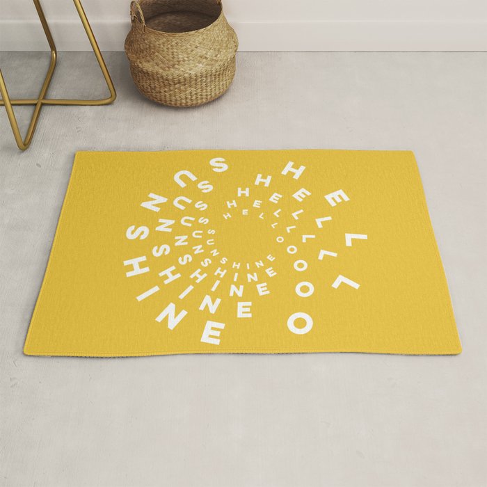 Hello Sunshine #positivity #typography Rug Gallery Image 1